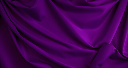 Obraz premium Velvet royal purple drapery background. Deep jewel tones, smooth fabric folds, luxurious lighting