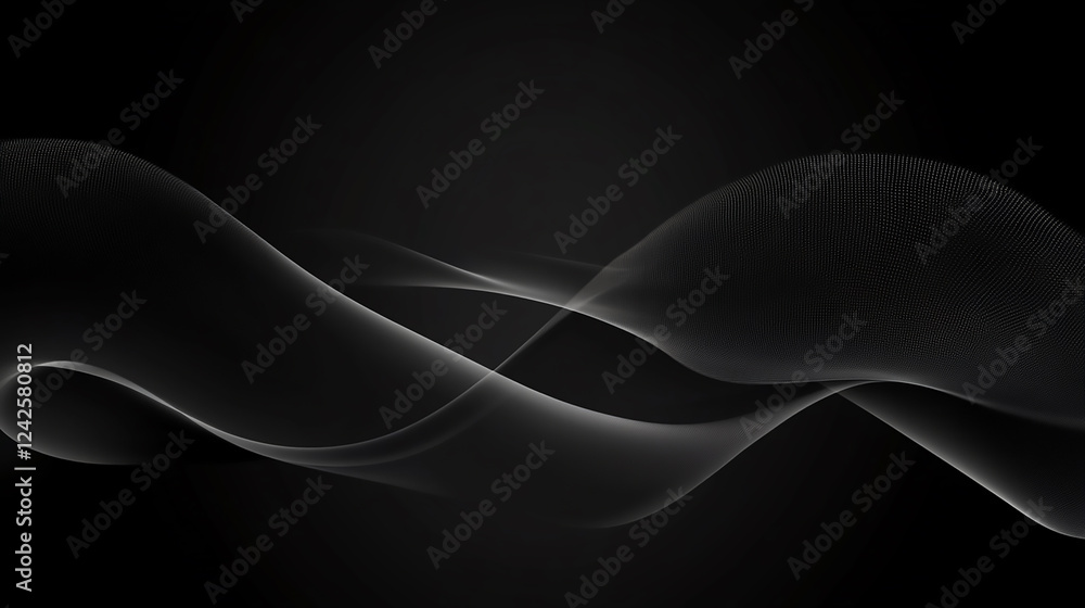 Poster a sleek and modern black wave background design, perfect for adding depth and elegance to various pr