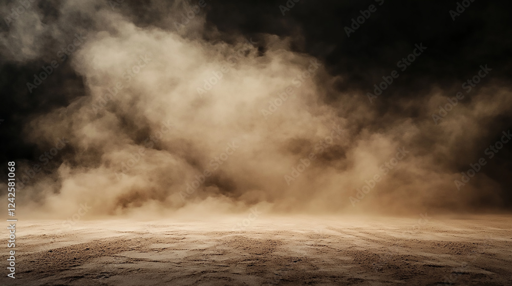 Poster dust sand soil smoke cloud particles isolated on dynamic movement of particles creates a realistic e