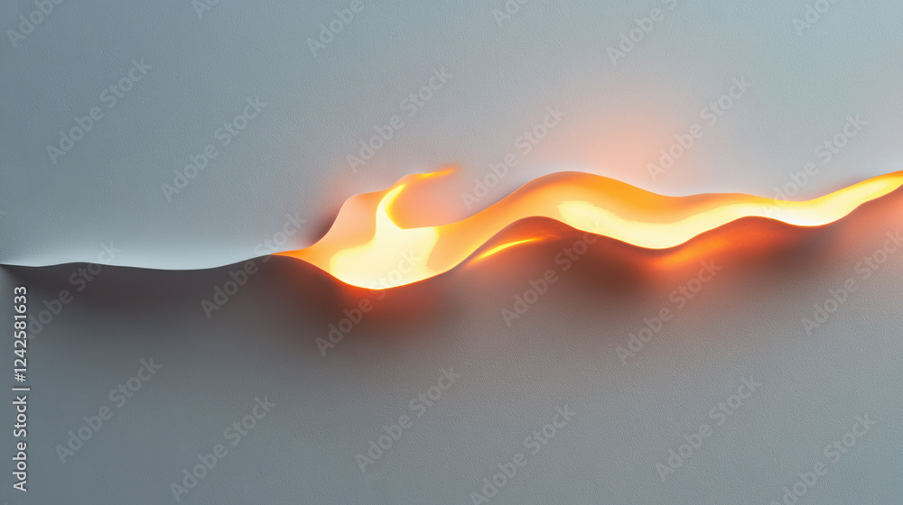 Poster close up of flames glowing and licking surface, creating mesmerizing visual effect. warm colors evok