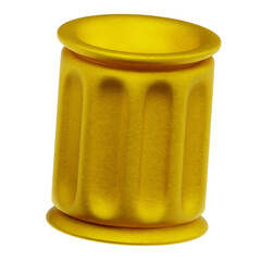 gold abstract shape 3d icon isolated on the transparent background