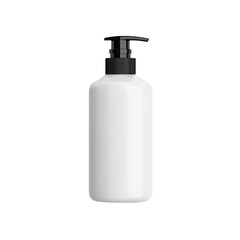 A sleek white pump bottle ideal for lotions, shampoos, or conditioners, featuring a black pump top for easy dispensing.