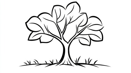 Simple line art tree, outdoor, nature, graphic, design, illustration, website, background