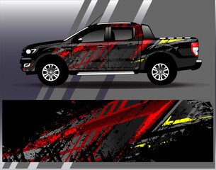 Car wrap design vector. Graphic abstract stripe racing background designs for vehicle, rally, race, adventure and car racing livery