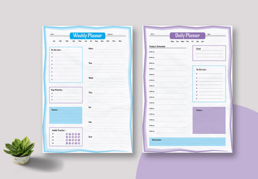 Daily And Weekly Student Planner Layout