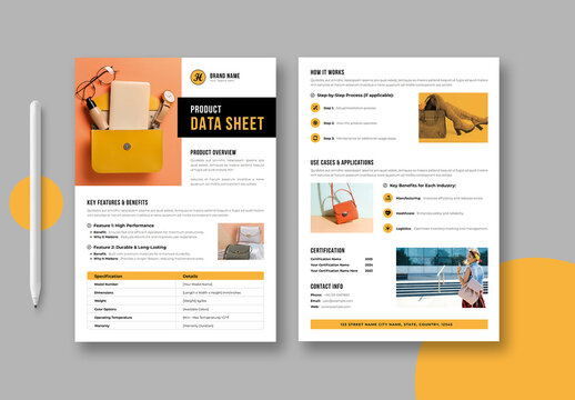 Product Data Sheet Template Layout