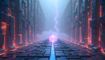 Misty Labyrinth of Pulsating Neuron Structures and Light