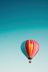 Fototapeta premium Colorful Hot Air Balloon Against Clear Sky