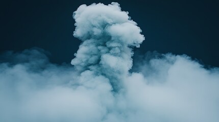 Fototapeta premium Erupting geyser, Iceland, steam plume, dark sky, volcanic landscape, background texture