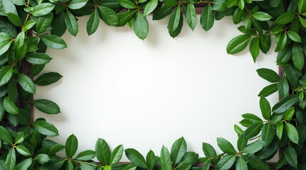 Fototapeta premium green leaves frame