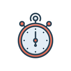 Color illustration icon for  stopwatch