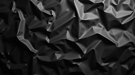 Black crumpled and creased poster texture background.