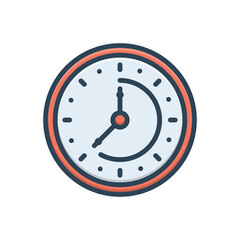 Color illustration icon for  clock