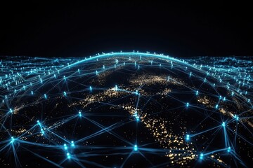 3D rendered concept showcasing the World Wide Web in vibrant neon colors.