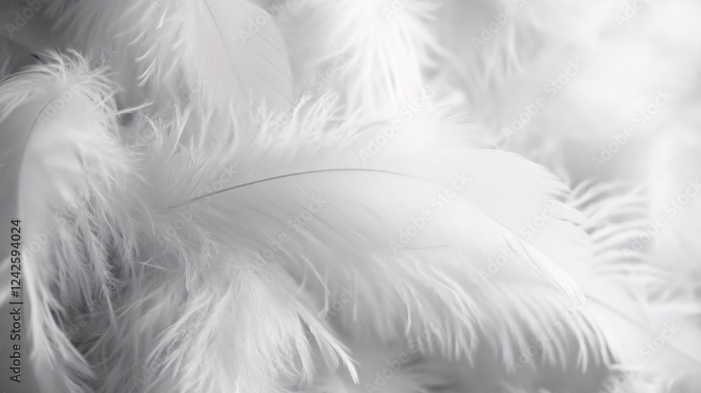 Leinwandbilder white feather texture is creating soft and gentle background