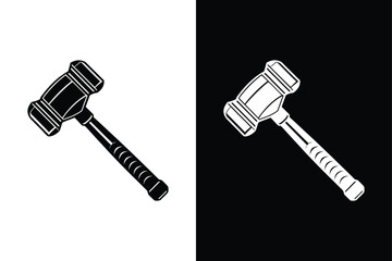 Reflex Hammer Icon silhouette. Medical Tool for Professional Designs