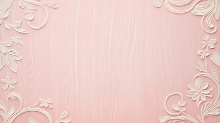 Pink floral frame, wood texture background, design element