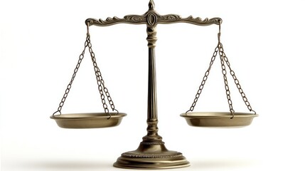 Justice scales balance legal judgment studio white background law