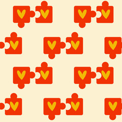 Colorful Puzzle Pieces Featuring a Beautiful Heart Motif Perfect for Any Occasion