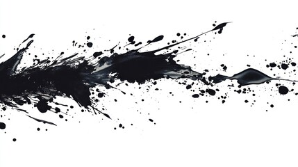 Naklejka premium Black ink splash burst; white background; design element