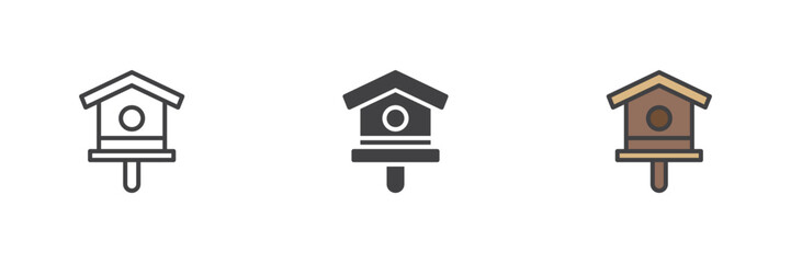 Birdhouse different style icon set
