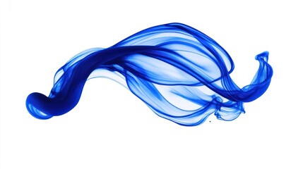 Blue liquid swirl, studio shot, white background, abstract design