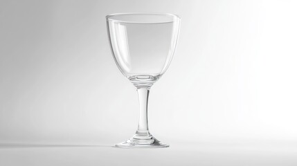 Obraz premium Empty glass wine goblet on white background, studio shot, product photography