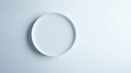 White oval plate mockup on pale background, minimalist design, product presentation