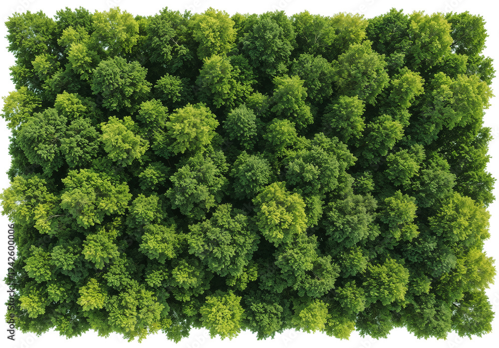 Poster trees from above for digital composition isolated on white background . generative ai