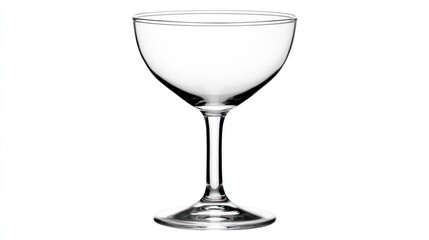 Empty coupe glass, cocktail, bar, white background, menu