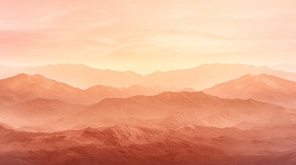 Naklejka premium Serene Sunset Over Distant Mountain Ranges