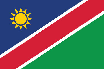 Namibia flag official colors and proportion digital vector illustration.
