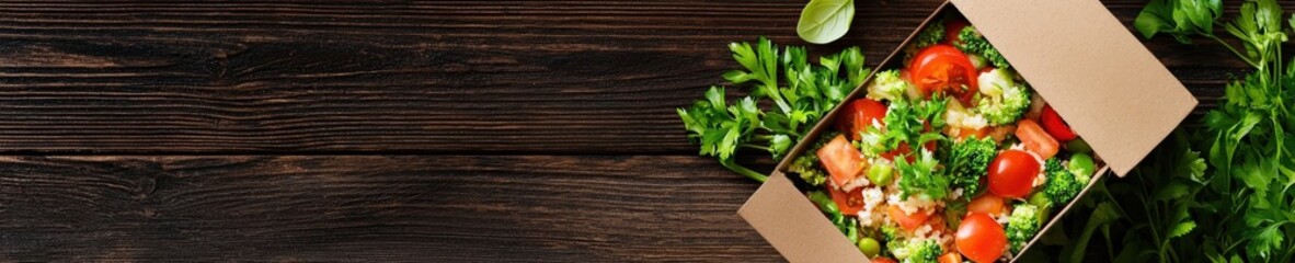 A food box featuring QR codes for meal tracking