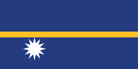 Nauru flag official colors and proportion digital vector illustration.