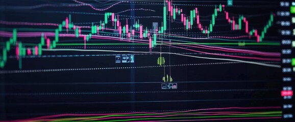 Dynamic chart showing real-time stock performance of major companies