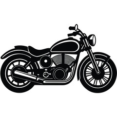 Classic Motorcycle Silhouette Design for Graphic Design