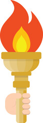 횃불을 들고 있는 손을 묘사한 일러스트