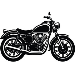 Classic Motorcycle Silhouette Design for Graphic Design