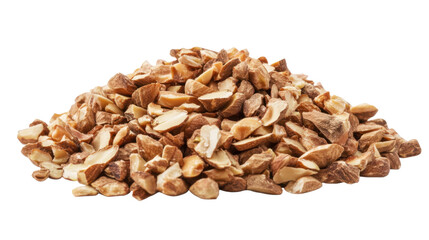 Pile of Pistachios chopped isolated on white background 