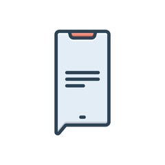 Color illustration icon for message