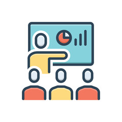 Color illustration icon for presentation