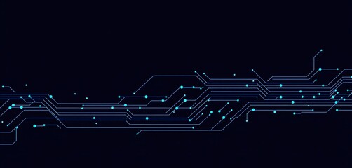 Illustration image of wallpaper with technology theme, technology data flow circuit