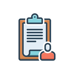Color illustration icon for task