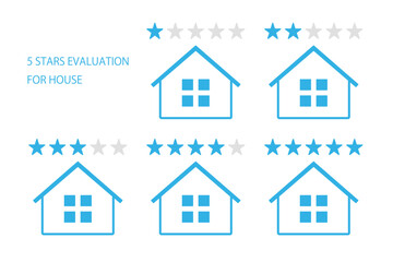 住宅に関するカスタマーレビューのアイコンセット
