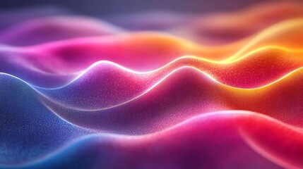 Fototapeta premium Abstract Colorful Waves: A Glowing, Textured Digital Landscape