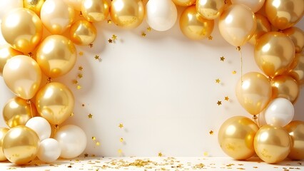gold balloons with a white background and a white background