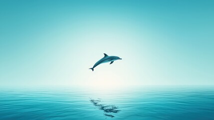 Dolphin Leaping Over Calm Blue Waters
