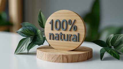 One hundred percent natural sign promoting organic products
