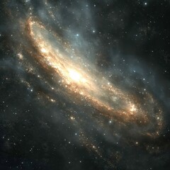 Fototapeta premium A Spiral Galaxy Illuminates The Vast Cosmos