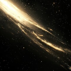 Obraz premium Golden Galactic Streams Across Dark Space
